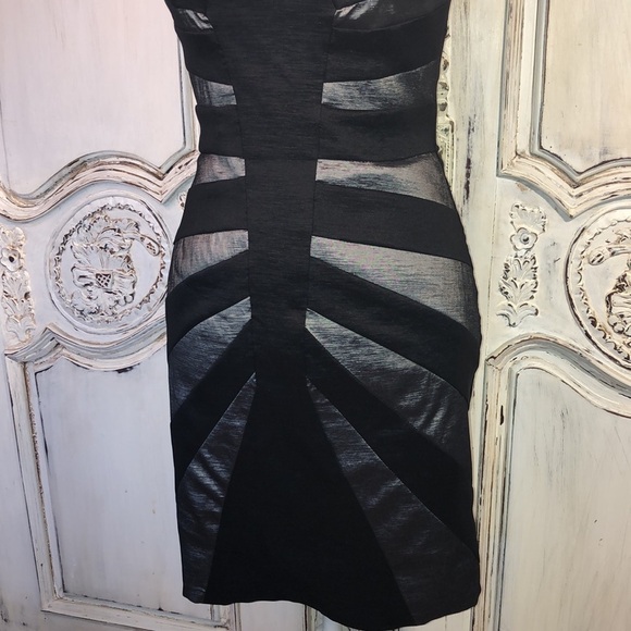 Jessica McClintock Strapless SunBurst Graphic Panels Dress Size 4 Prom, Wedding - Picture 3 of 9